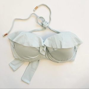 Eberjey So Solid Pearl Ruffle Bikini top Size M